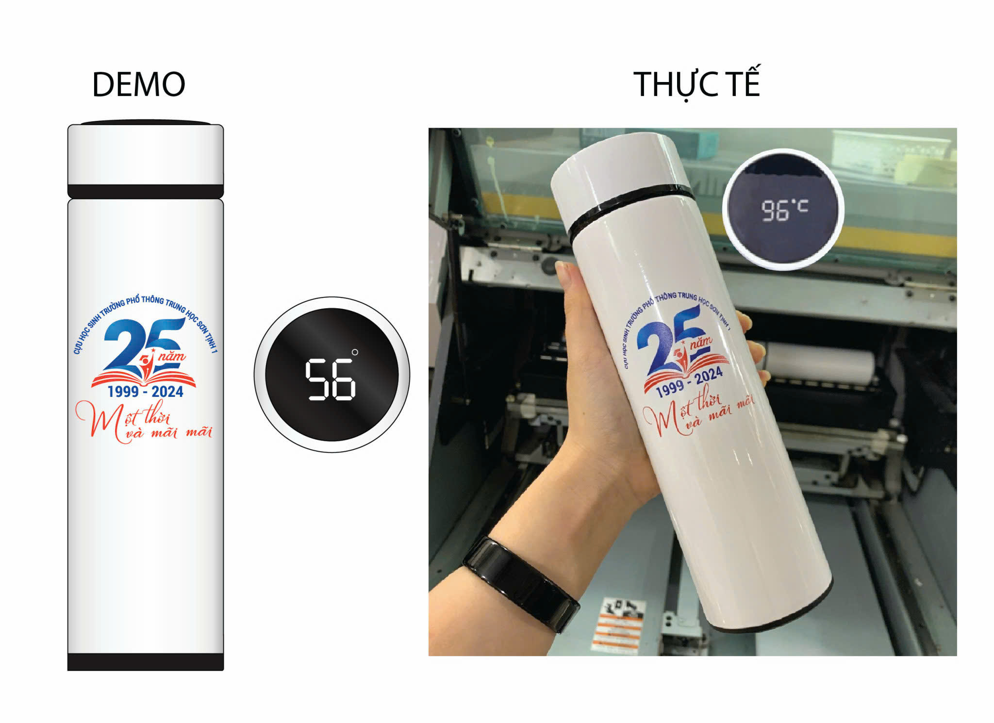 Bình giữ nhiệt đèn LED in logo BGN 002