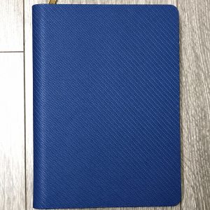Sổ da bìa còng khóa kéo in logo SBC 008 bìa PU xanh navy
