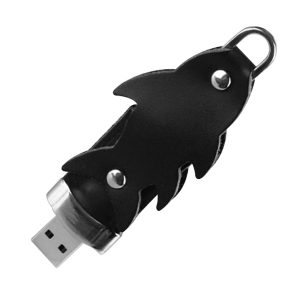 usb vỏ da in dập logo
