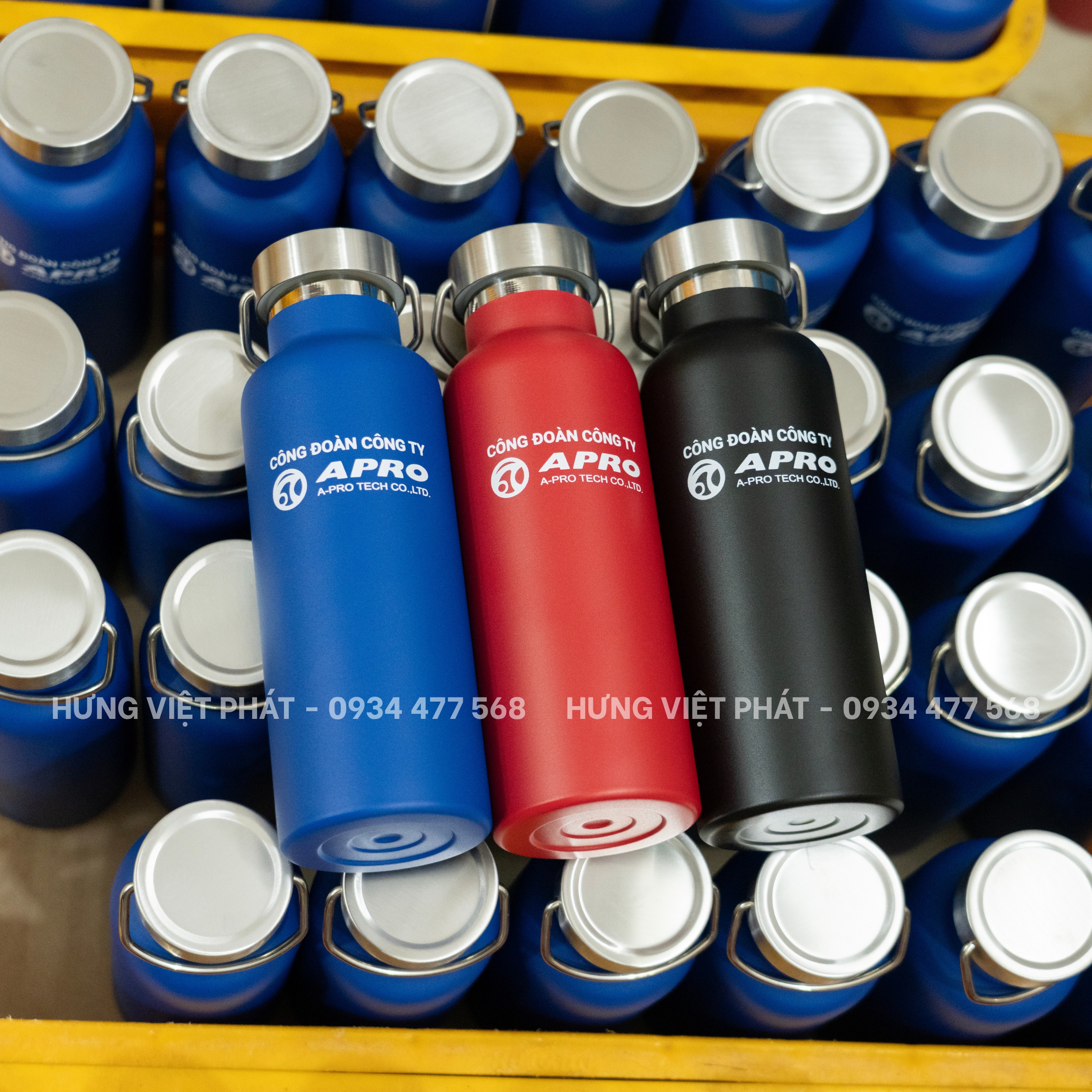 Bình giữ nhiệt inox in logo màu sắc tùy chọn
