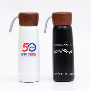 Bình giữ nhiệt nắp gỗ in logo BGN 011
