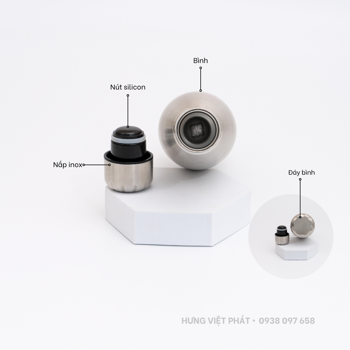 Binh giữ nhiệt inox khắc logo theo yêu cầu - BGN 021