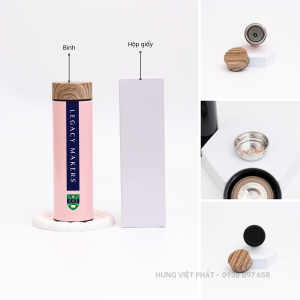 Bình giữ nhiệt nắp vân gỗ BGN 015 kèm hộp