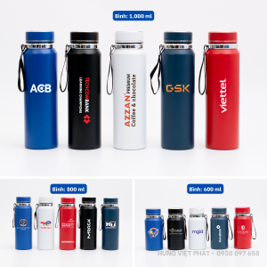 Bình giữ nhiệt inox in logo BGN 005 nhiều dung tích