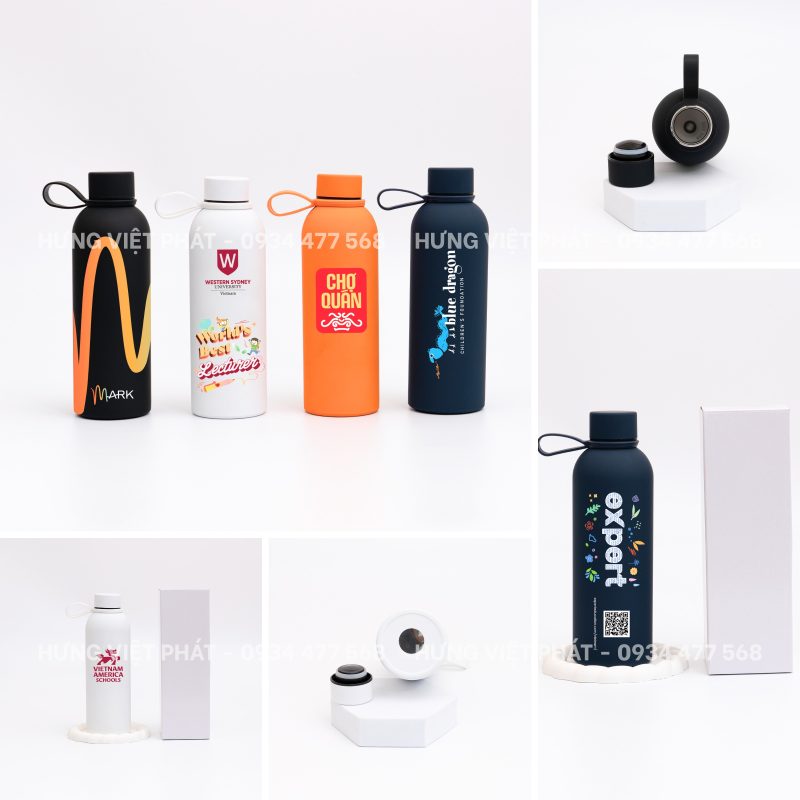 Bộ sưu tập bình giữ nhiệt quai xách in logo BGN 017