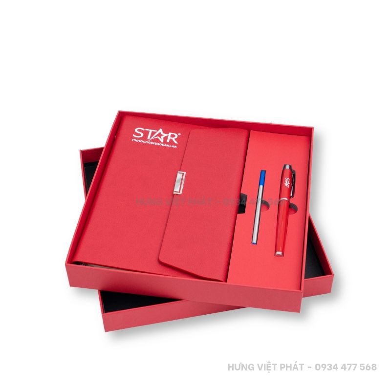 Bộ quà tặng sổ in logo GSS 005 - Tin hoc ngôi sao