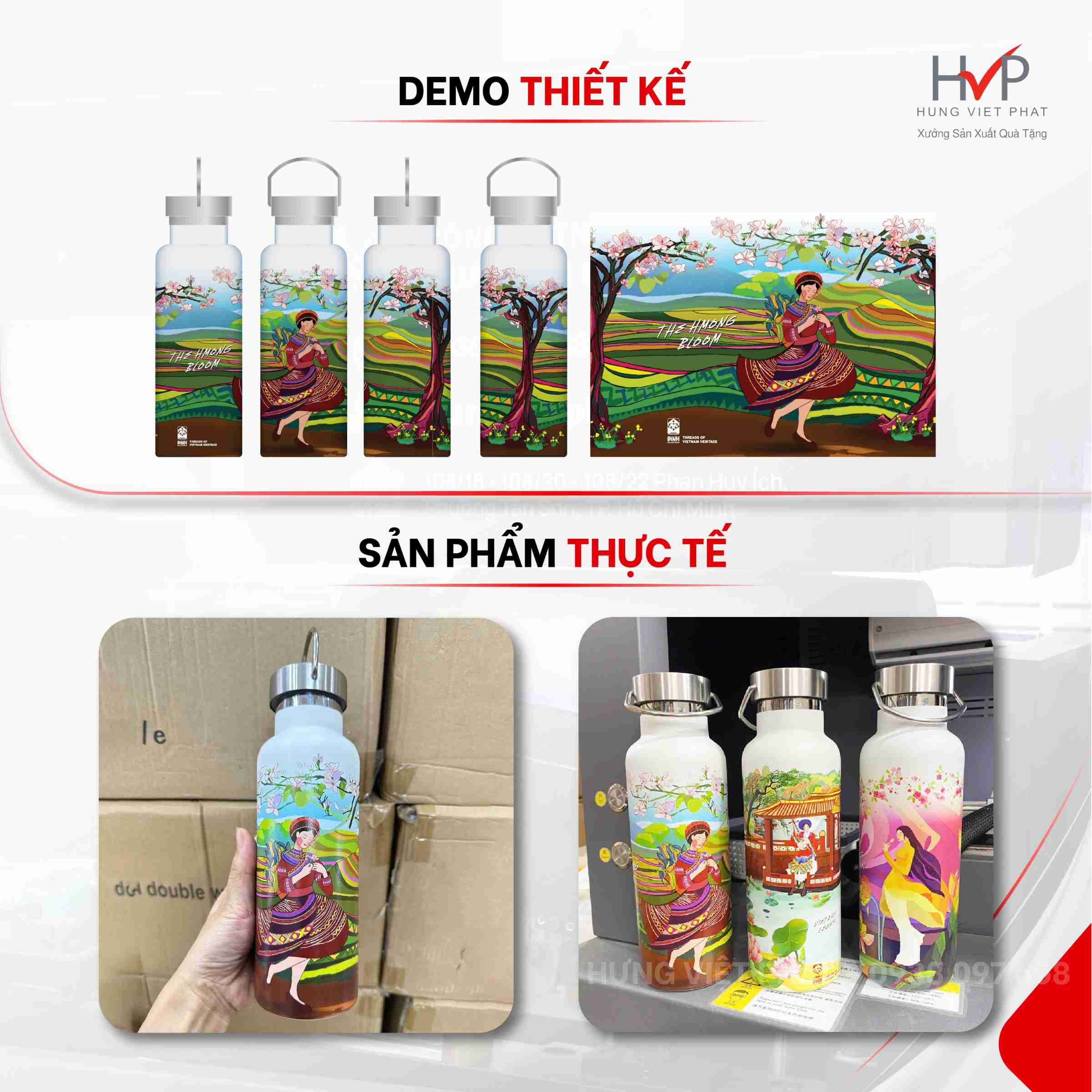 Mẫu thiết kế và hình ảnh bình giữ nhiệt in logo thực tế