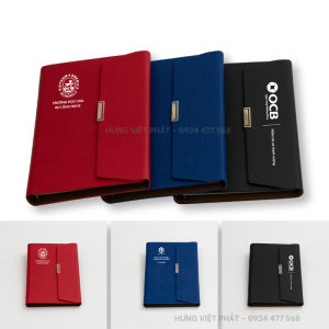 Sổ còng gập 3 in logo ba màu