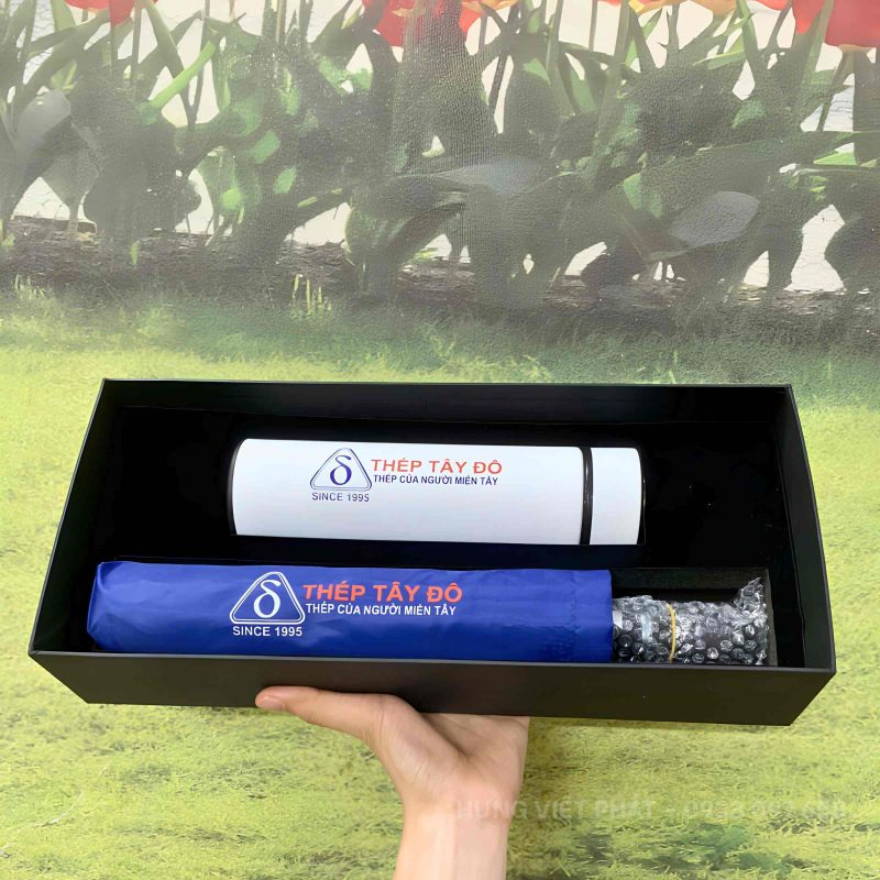 Giftset quà tặng doanh nghiệp bình giữ nhiệt và dù cầm tay