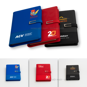 Các mẫu sổ da bìa còng in logo doanh nghiệp