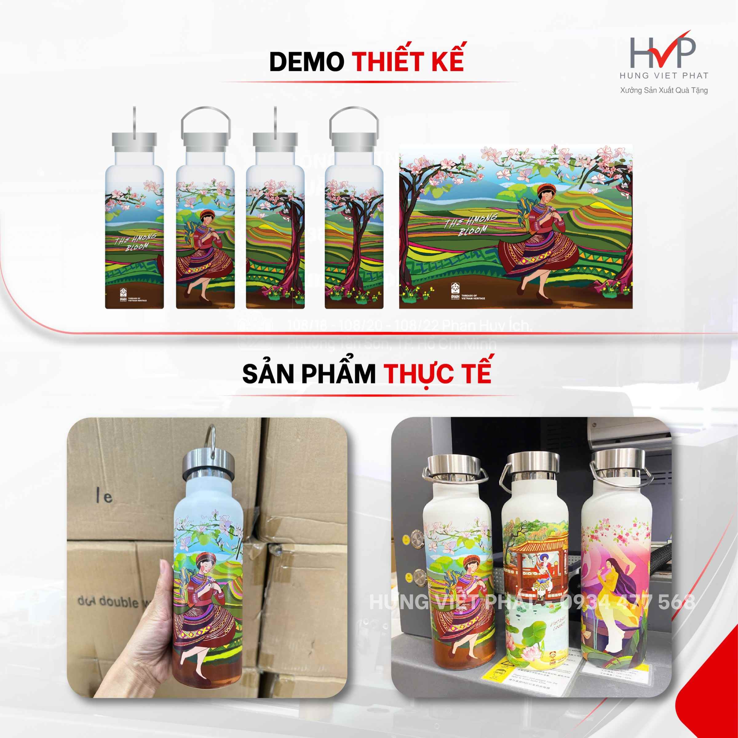 Mẫu thiết kế và hình ảnh bình giữ nhiệt in logo thực tế